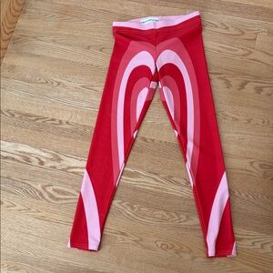 Vibrant Red and Pink Kids Leggings